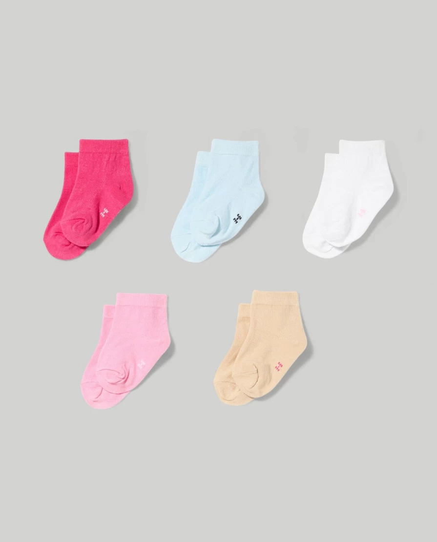 Blukids Newborn Baby Girl Cotton Blend Socks - Pack of 5 Soft & Comfortable Socks