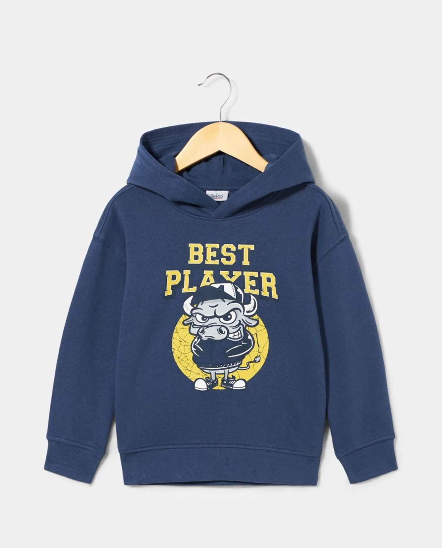 Blukids Boys' Soft Pure Cotton Hoodie - Comfortable Kids Pullover for Everyday Wear