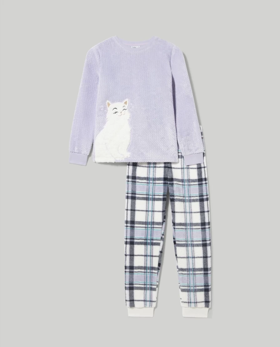 Blukids Youth Coral Fleece Pajama Set - Mini Me Girls' Cozy Sleepwear