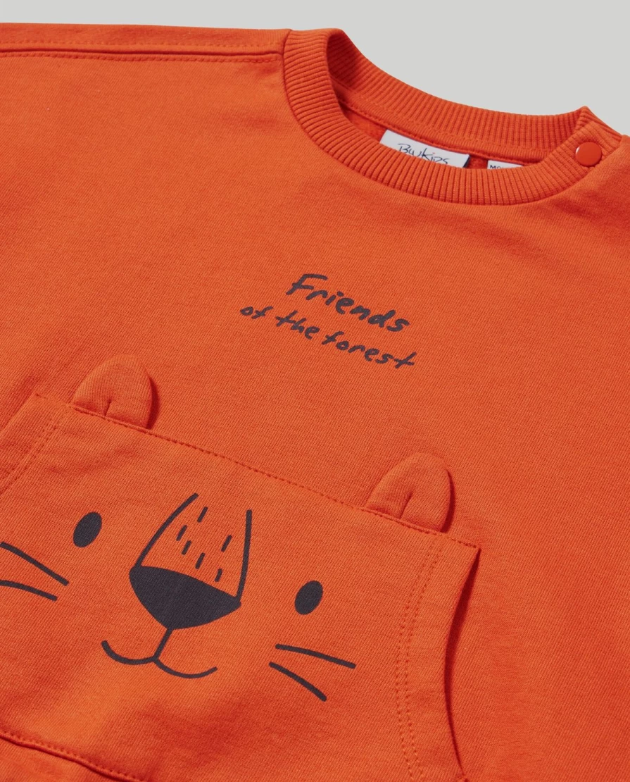 Blukids Newborn 3D Print Crewneck Sweatshirt - Soft & Stylish Baby Apparel
