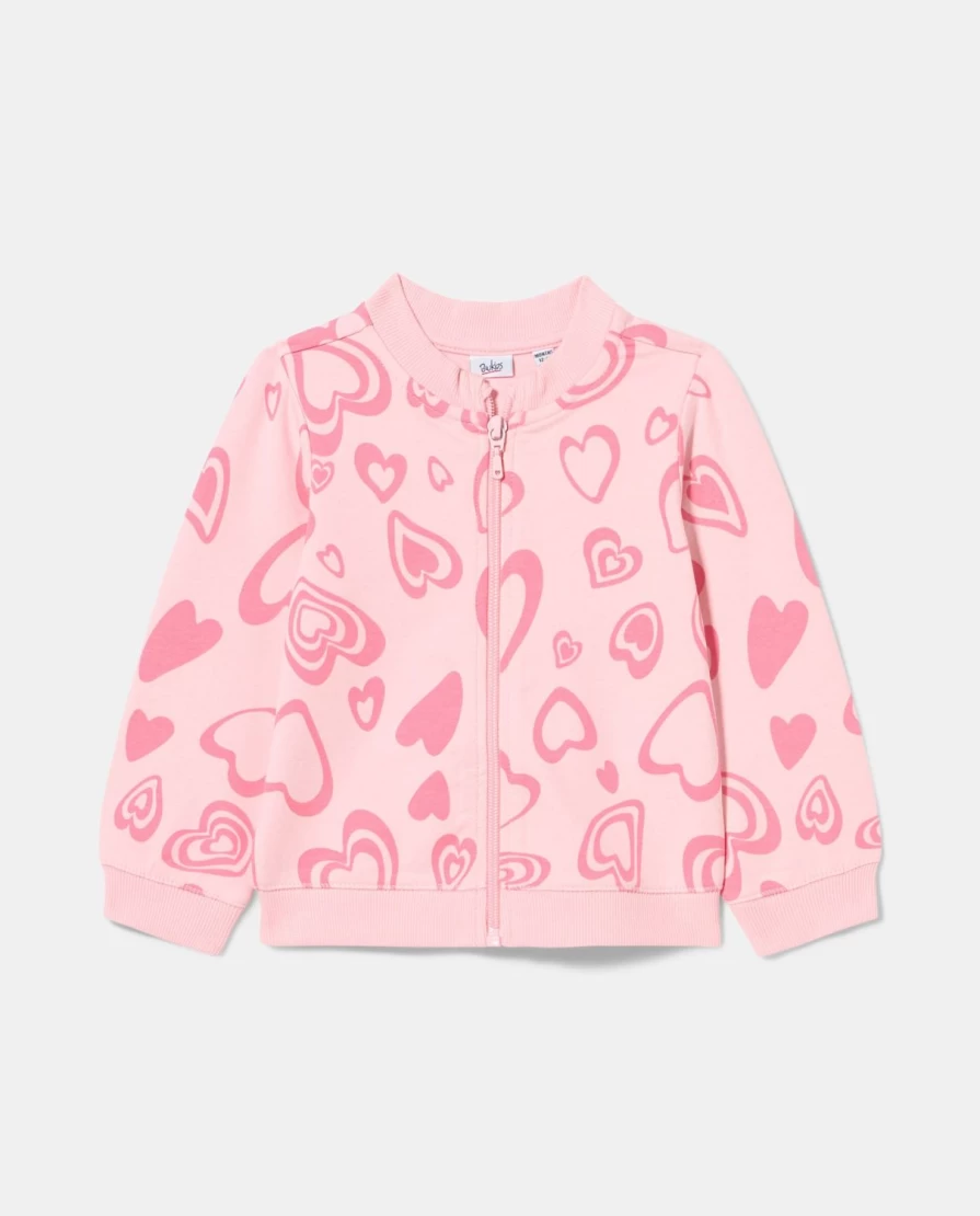 Blukids Newborn Baby Girls Cotton Fleece Zip-Up Cardigan - Soft & Cozy