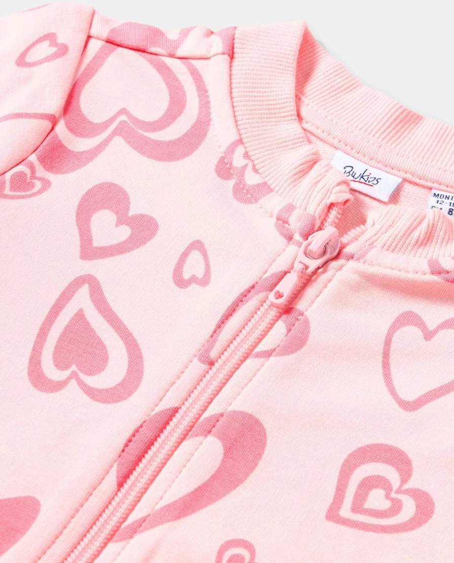 Blukids Newborn Baby Girls Cotton Fleece Zip-Up Cardigan - Soft & Cozy