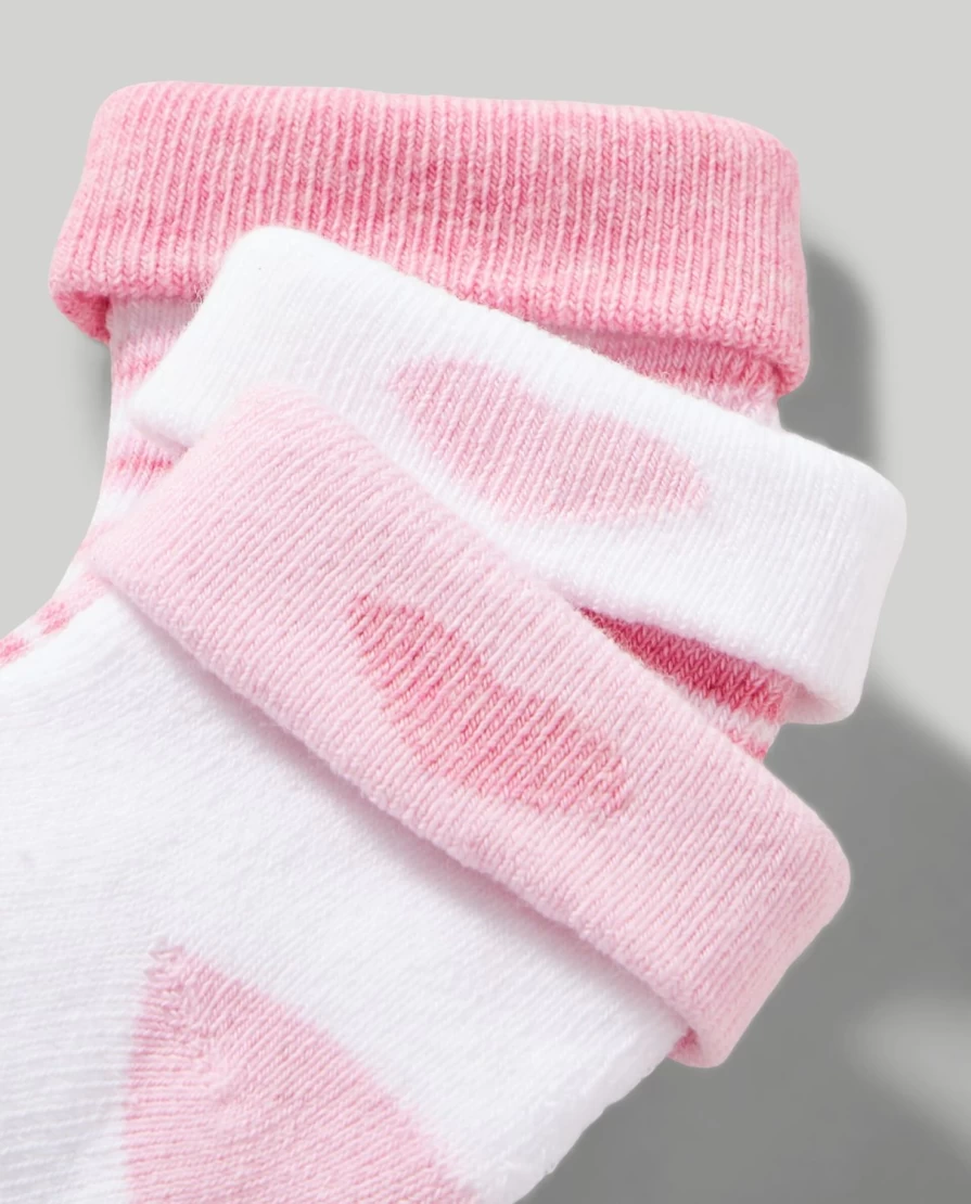 Blukids Newborn Baby Girl Socks - Pack of 3 Short Socks Made in Spain