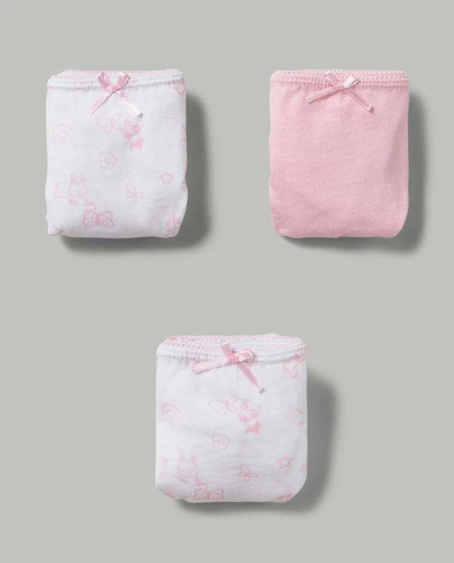 Blukids Newborn Baby Girls Cotton Briefs - Soft 3-Pack Underwear