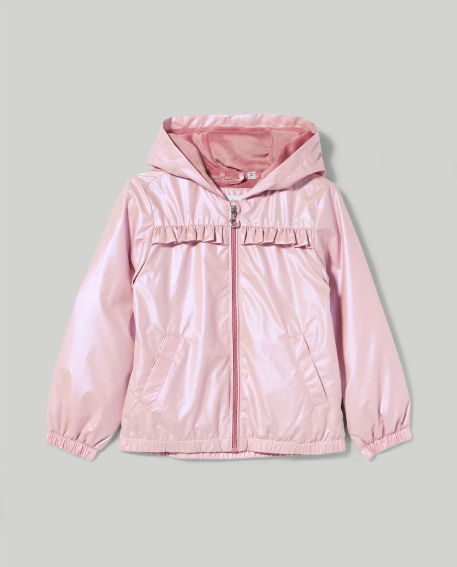 Blukids Girls Pearl Effect Hooded Jacket for Children - Stylish & Comfortable Outerwear