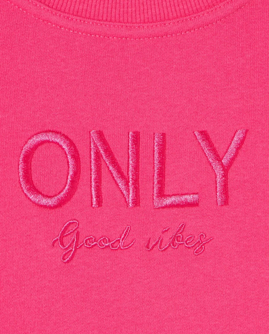 "Blukids Youth Pure Cotton Crewneck Sweatshirt with Embroidered Girl Design"