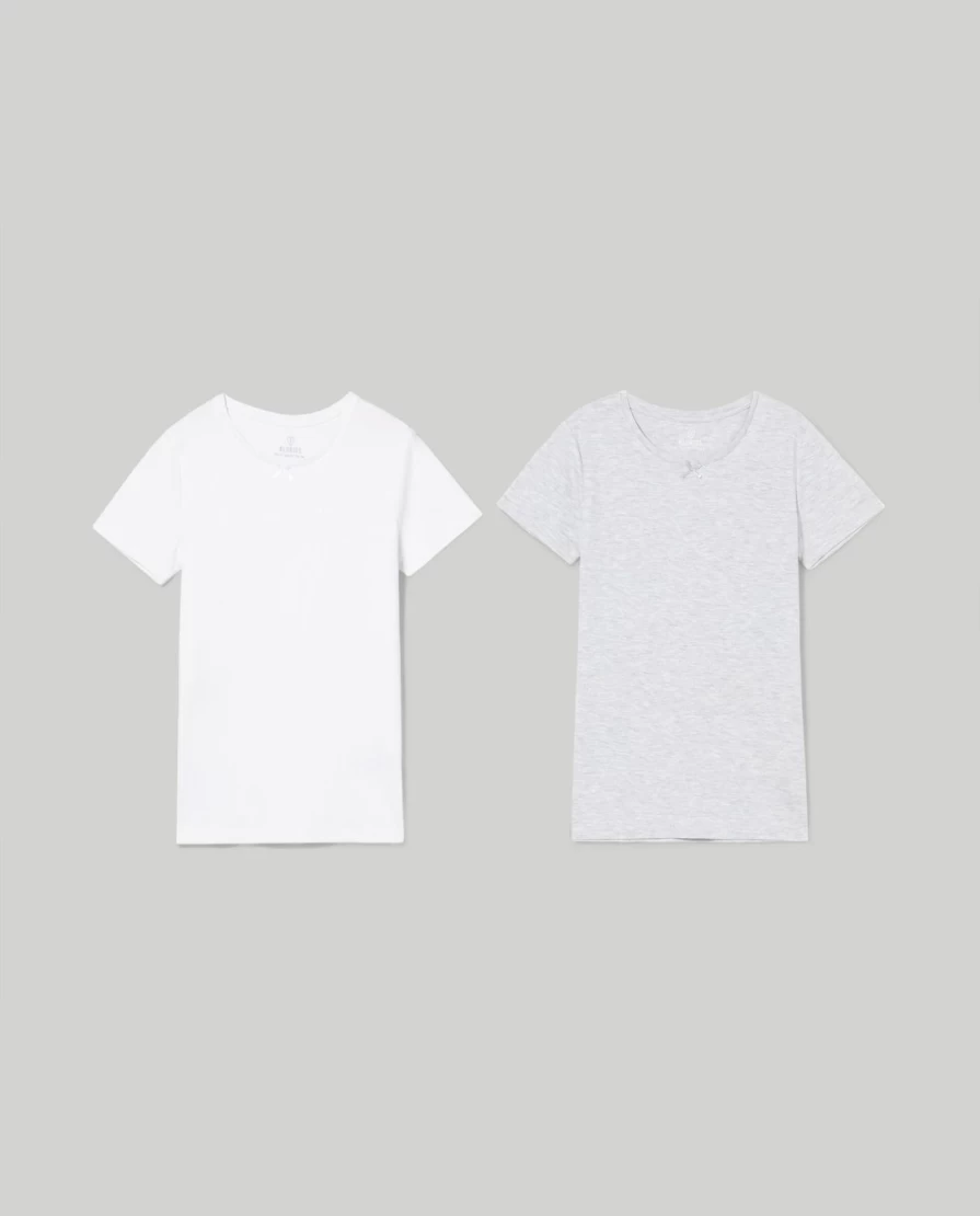 Blukids Youth Girls' 2-Pack Interlock Cotton Underwear T-Shirts
