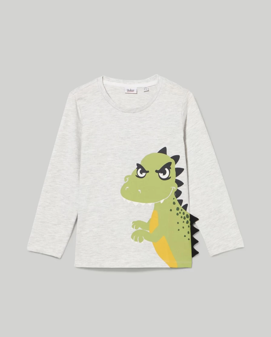Blukids Boys' Melange Cotton Long Sleeve T-Shirt for Children