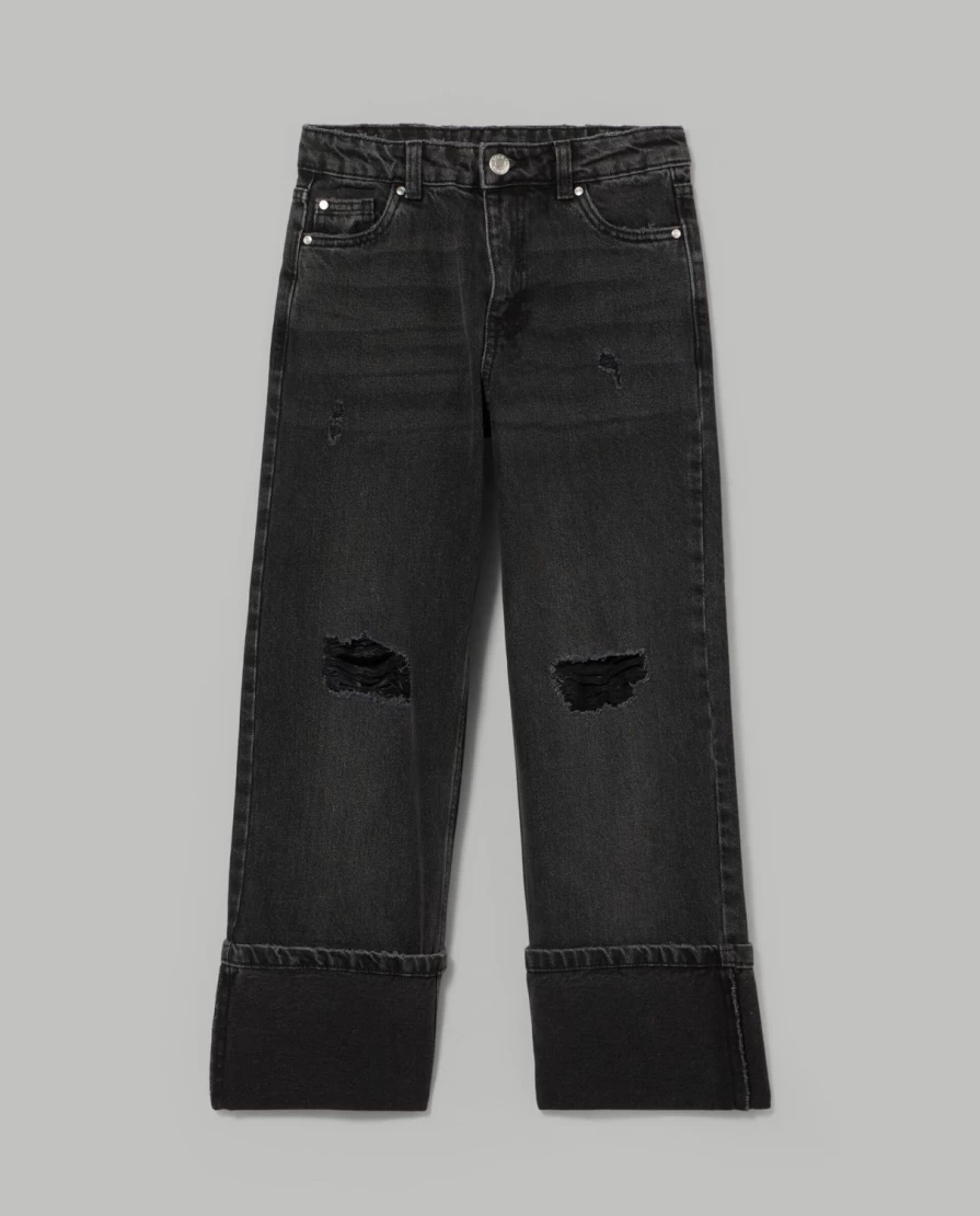 "Blukids Youth Denim Wide Leg Jeans in Pure Cotton for Girls"