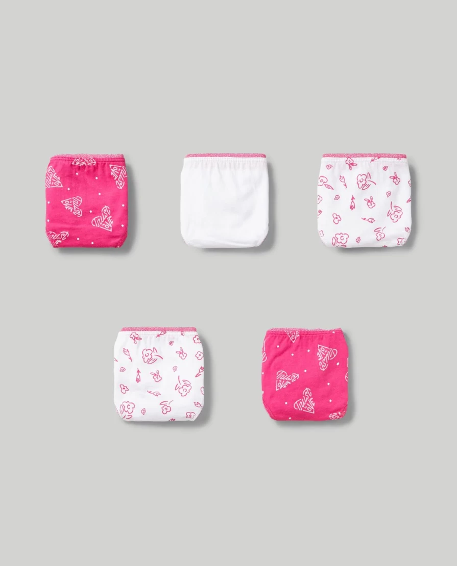 "Blukids Youth Girls' Cotton Briefs Pack of 5 - Soft Elastic Waist Underwear"