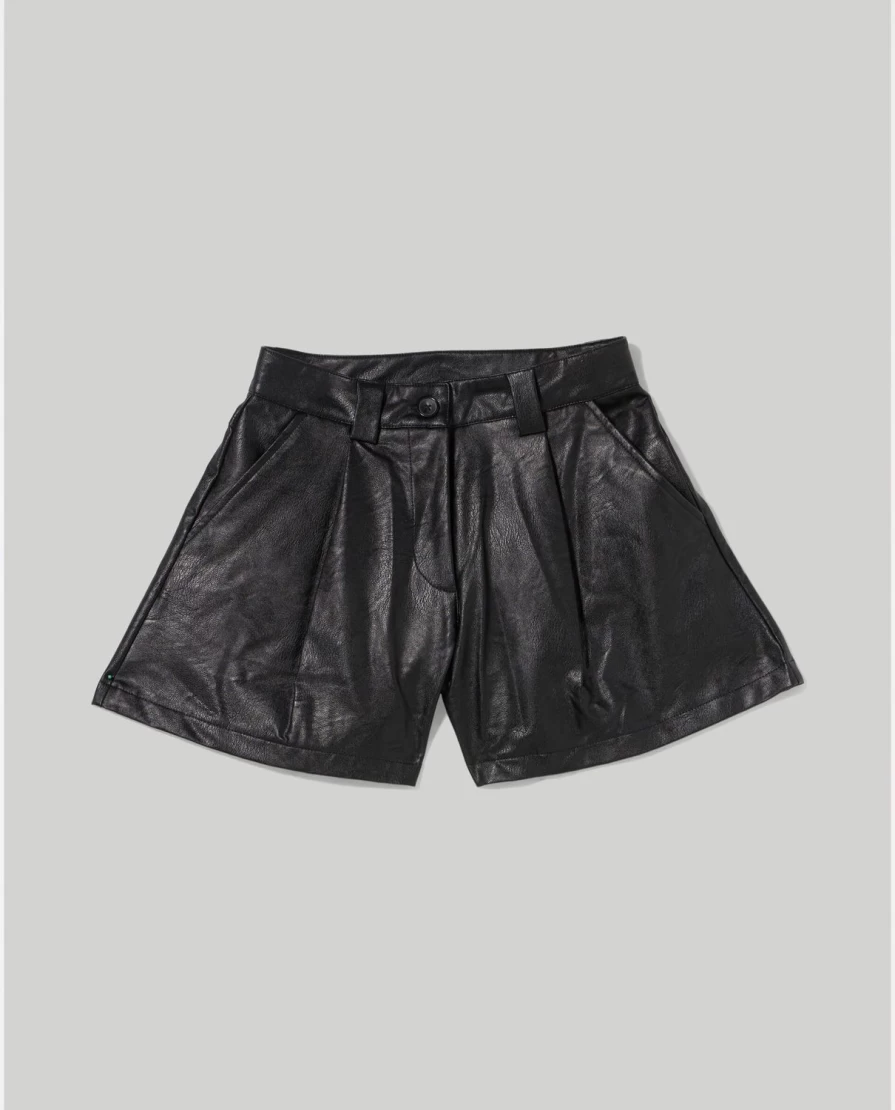 Blukids Youth Girls' Faux Leather Shorts for Kids - Stylish & Comfortable