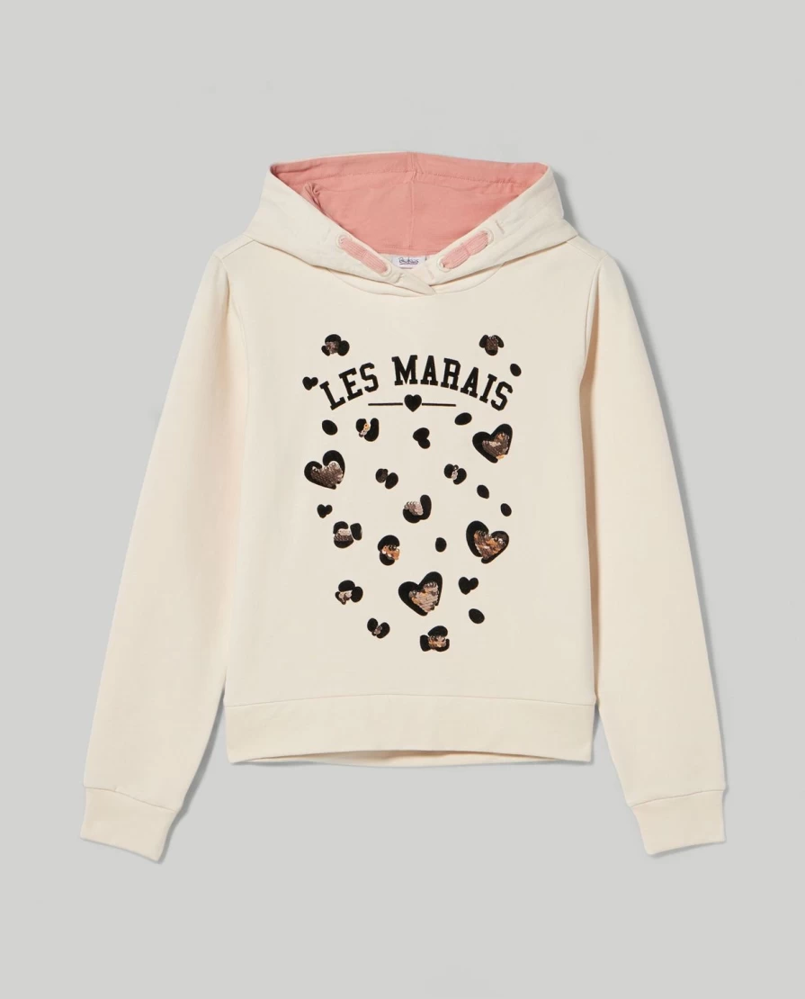 Blukids Youth Reversible Sequin Hoodie - Sparkle Pullover for Girls & Teens