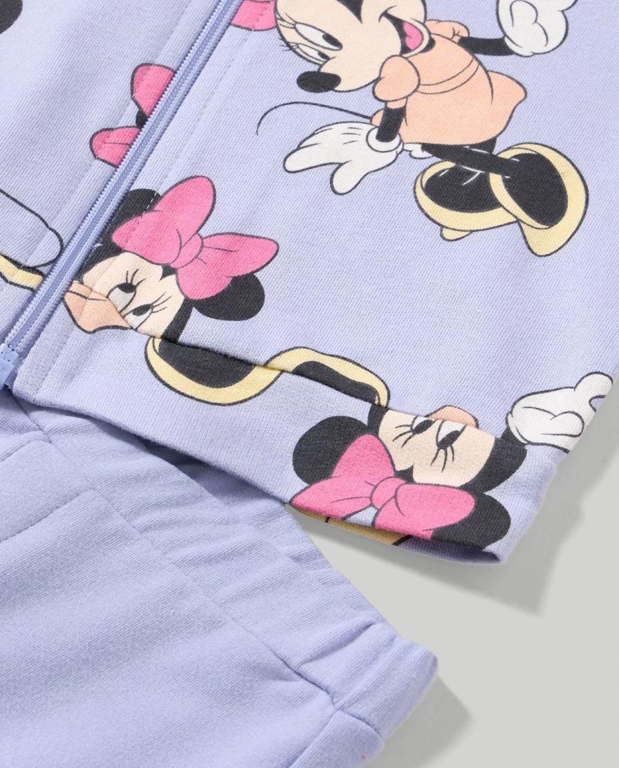 Blukids Newborn Minnie Mouse Cotton Jogging Set - Soft Sweatshirt & Pants Outfit for Baby Girls
