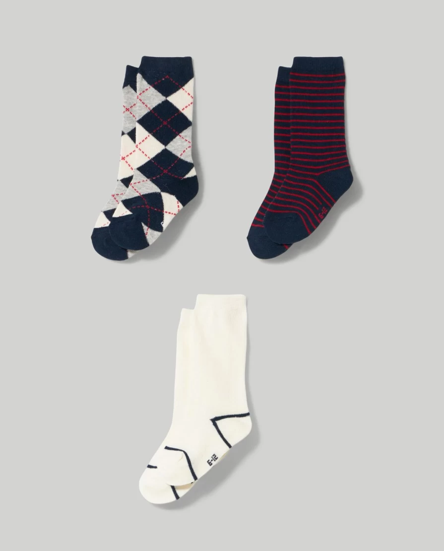 Blukids 3-Pack Soft Cotton Blend Newborn Baby Socks