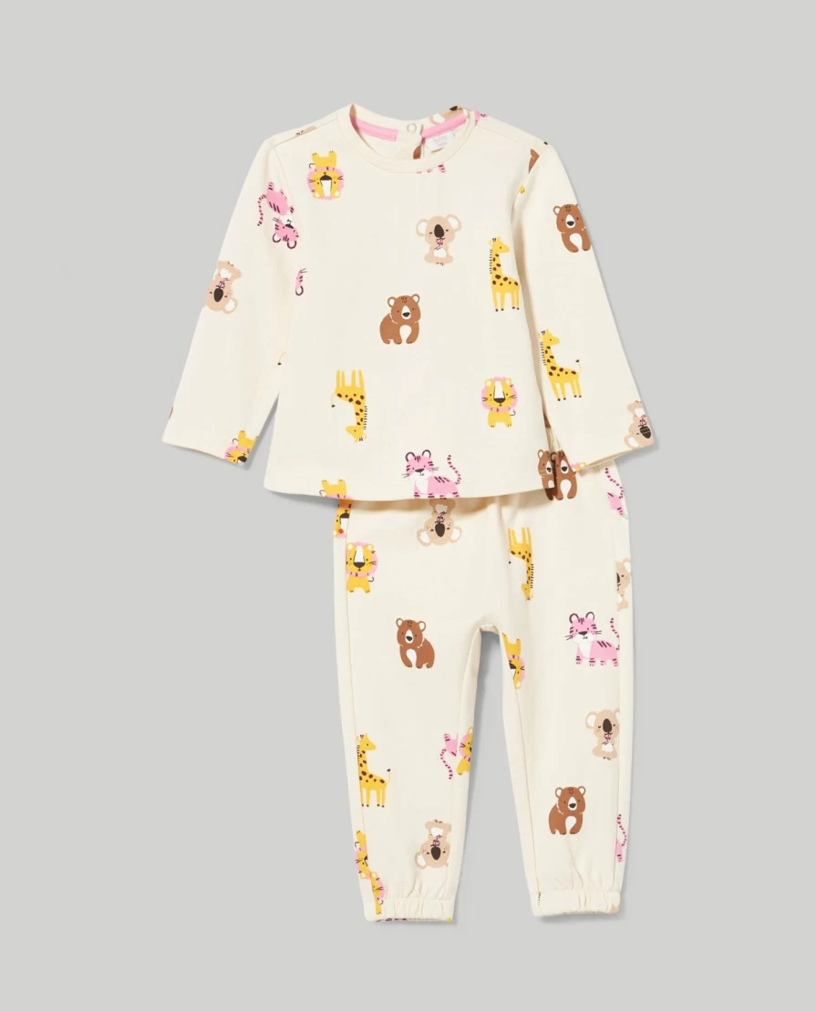 "Blukids Newborn French Terry Jogging Set for Baby Girls – Soft & Comfortable"