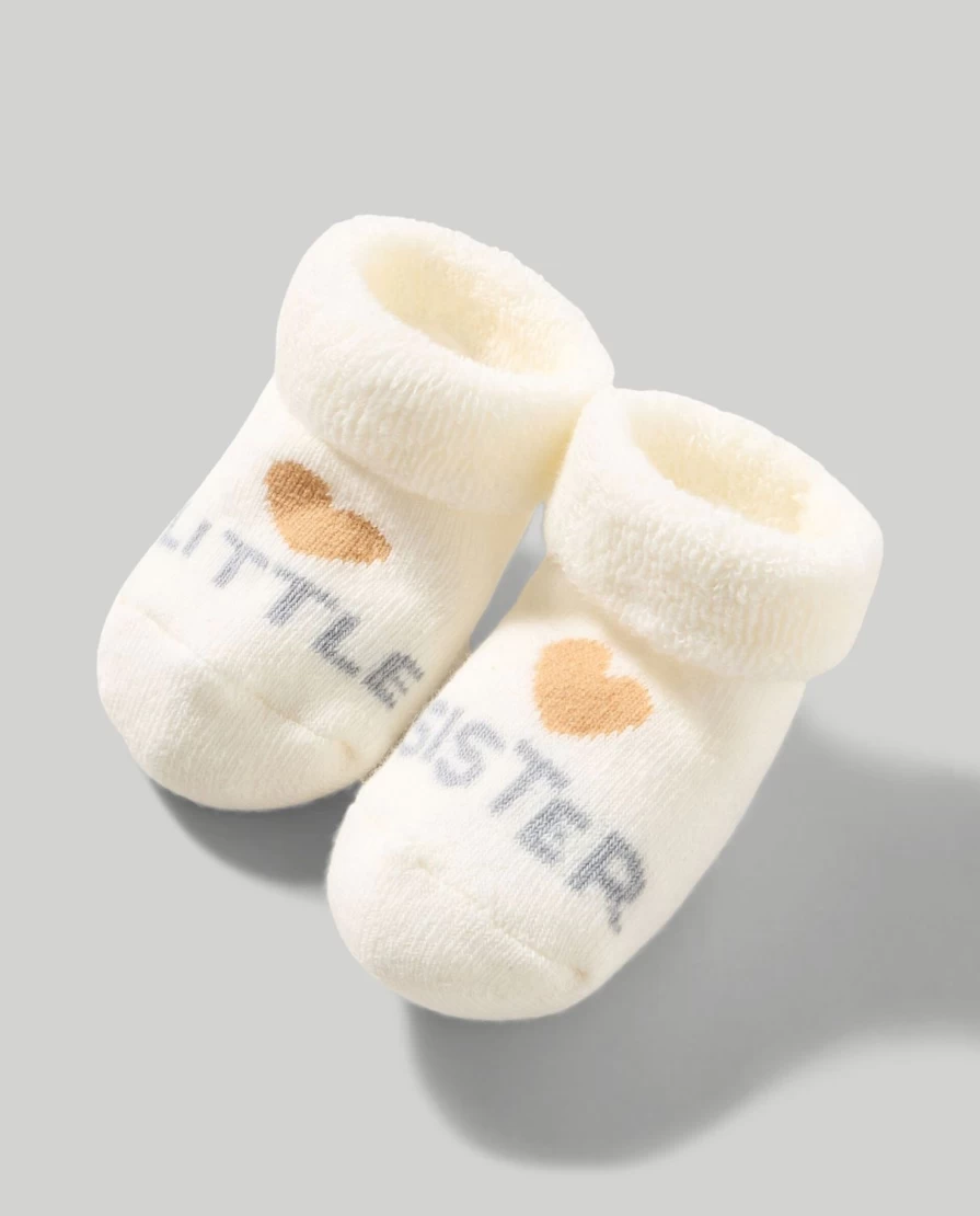 Blukids Organic Cotton Terry Socks for Newborns - Soft Baby Girl's Booties