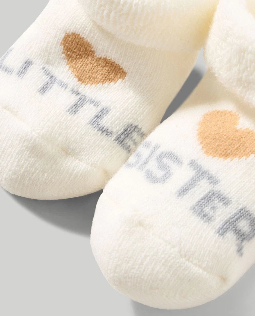 Blukids Organic Cotton Terry Socks for Newborns - Soft Baby Girl's Booties