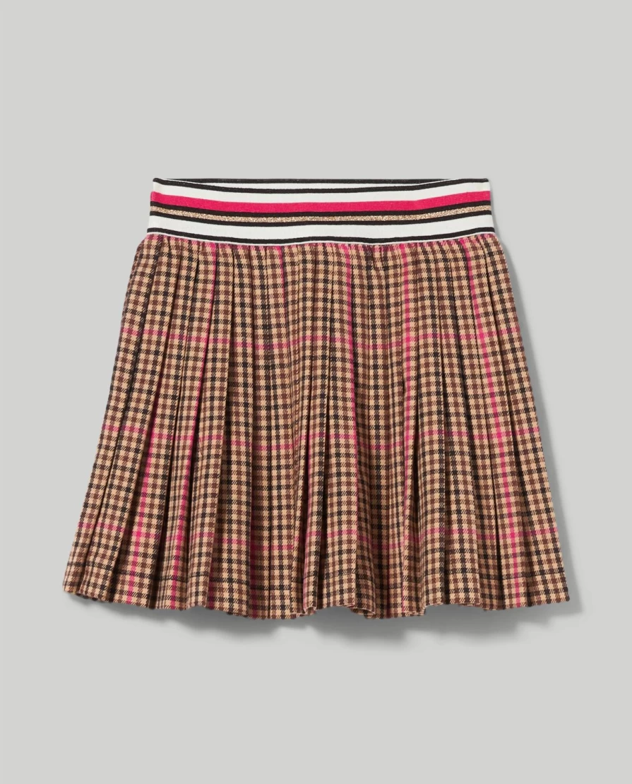 "Blukids Girls' Checkered Skirt - Stylish Children's Plaid Skirt for Kids"