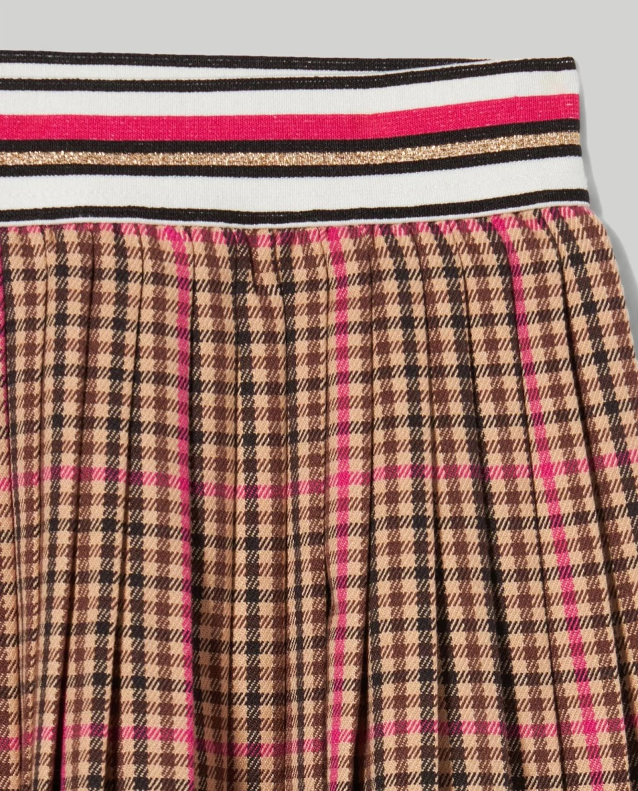 "Blukids Girls' Checkered Skirt - Stylish Children's Plaid Skirt for Kids"