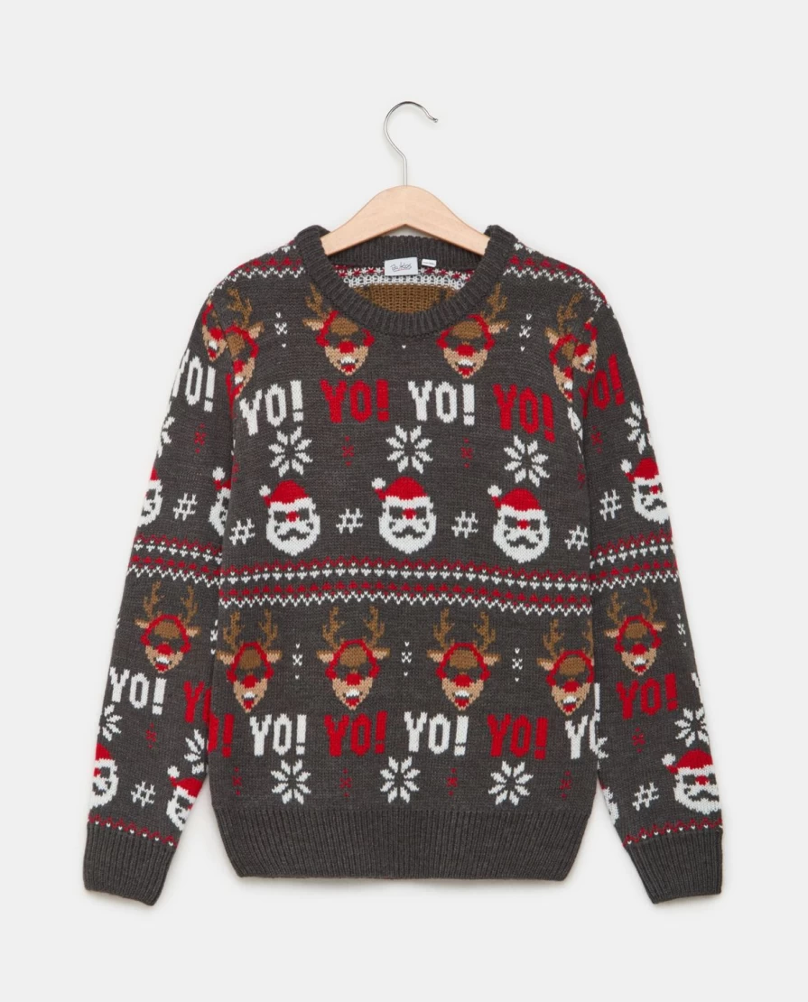 Blukids Youth Christmas Jacquard Choker Necklace for Boys Holiday Party