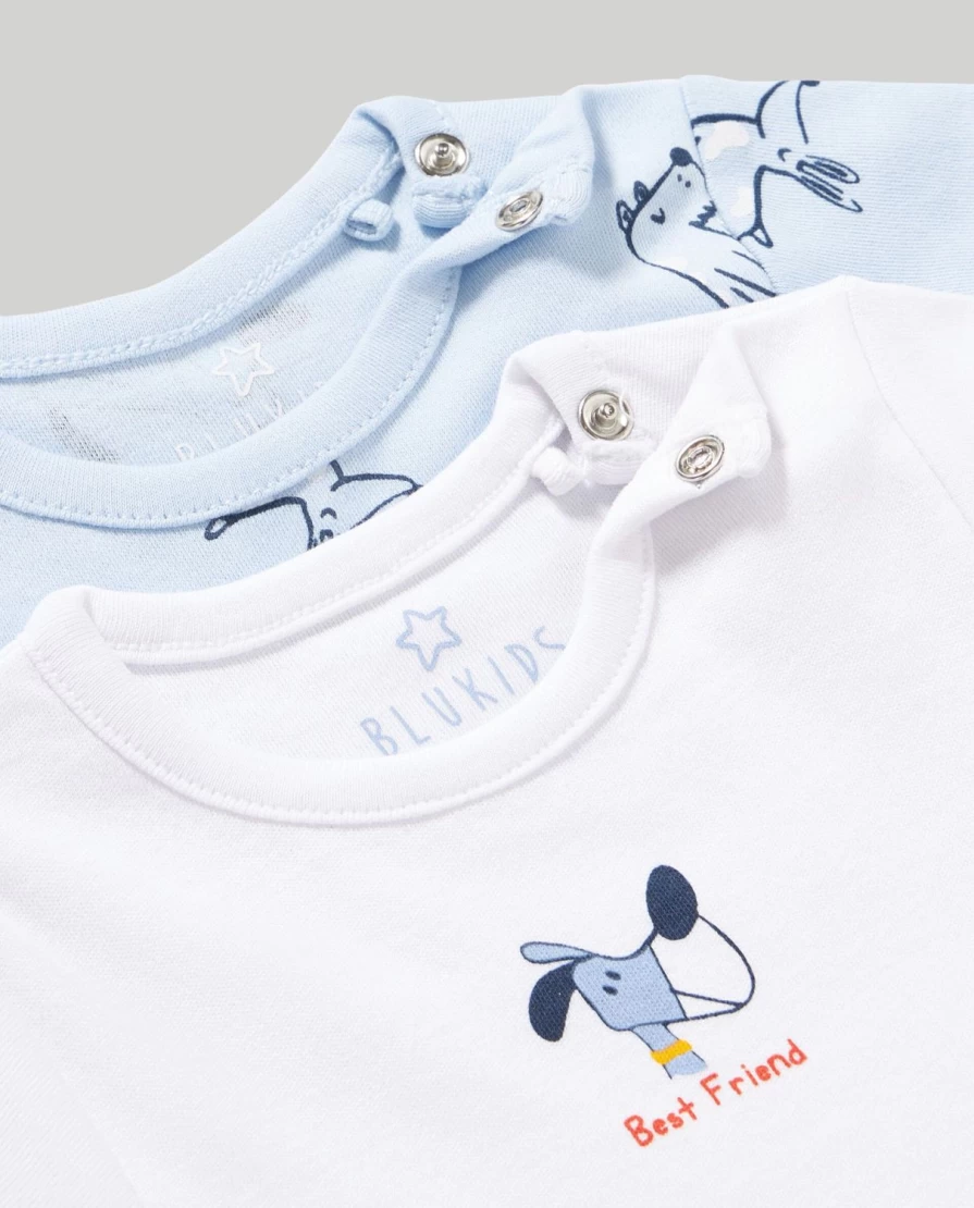 "Blukids Pack of 2 Soft Pure Cotton Baby Bodysuits for Newborns – Unisex Infant Onesies"