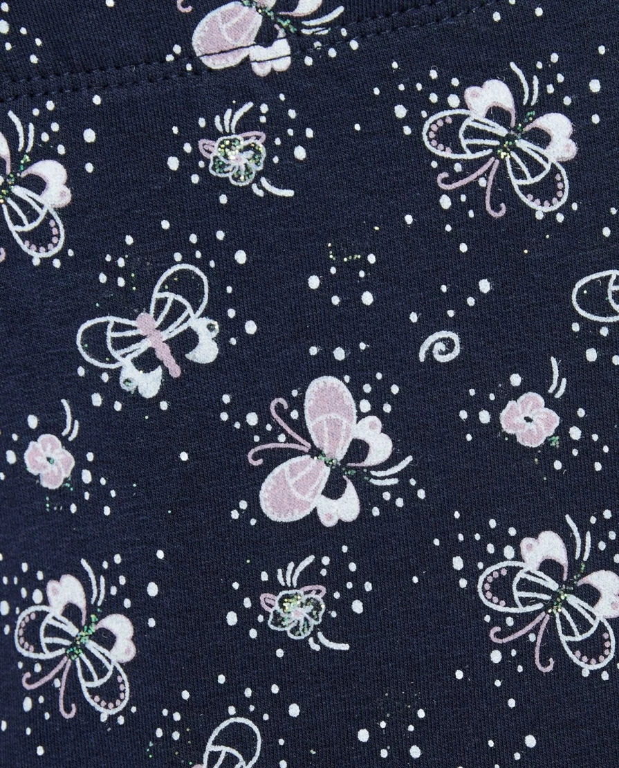 Blukids Girls' Stretch Cotton Glitter Print Leggings for Children