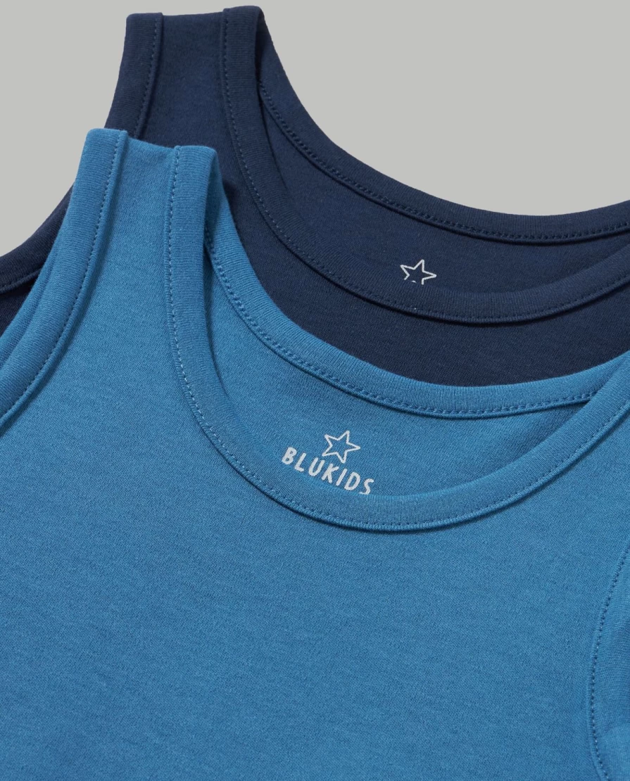 "Blukids 2-Pack Pure Cotton Kids Tank Tops For Boys & Girls"