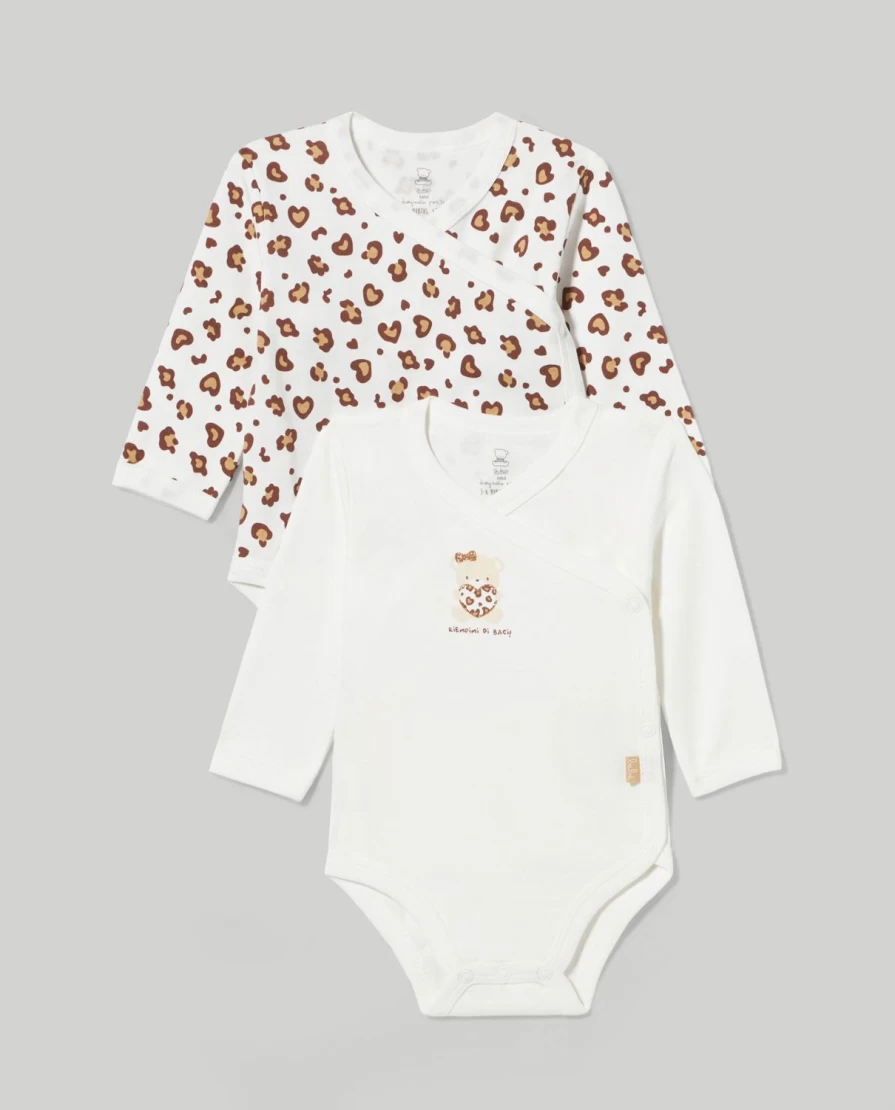 Blukids Pack of 2 Soft Pure Cotton Interlock Bodysuits for Newborns - Breathable Baby Onesies