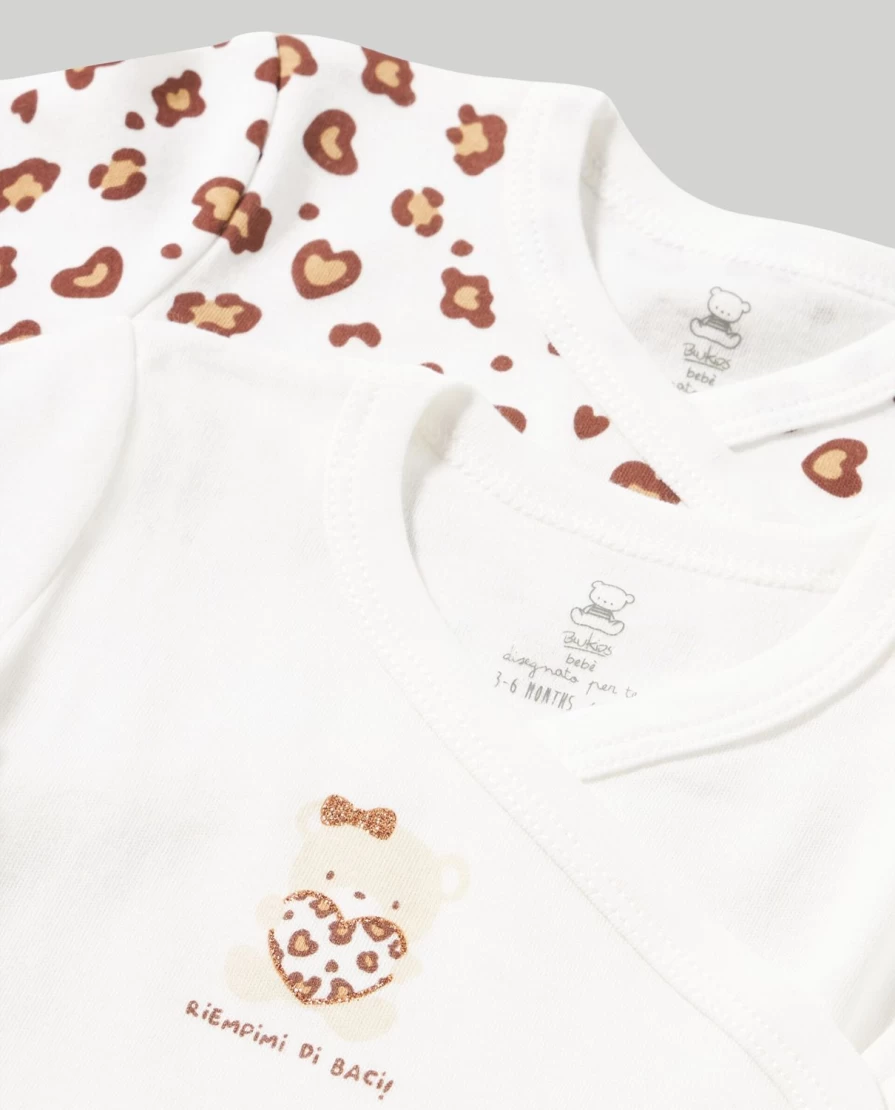 Blukids Pack of 2 Soft Pure Cotton Interlock Bodysuits for Newborns - Breathable Baby Onesies