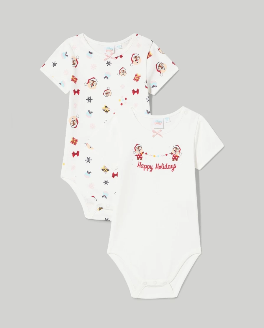 "Blukids Pack of 2 Soft 100% Cotton Chip E Ciop Baby Bodysuits for Newborns"