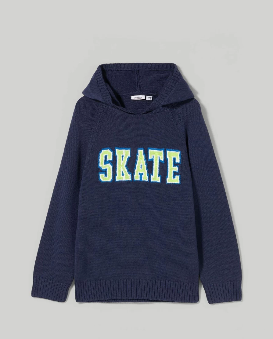 Blukids Boys' Tricot Hooded Sweater - Soft & Comfortable Kids Pullover