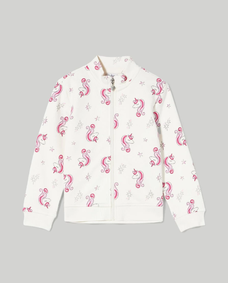 "Blukids Girls' Soft Brushed Cotton Sweatshirt – Comfortable Kids' Pullover"