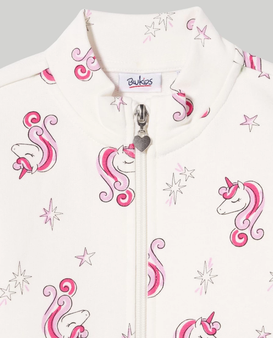 "Blukids Girls' Soft Brushed Cotton Sweatshirt – Comfortable Kids' Pullover"