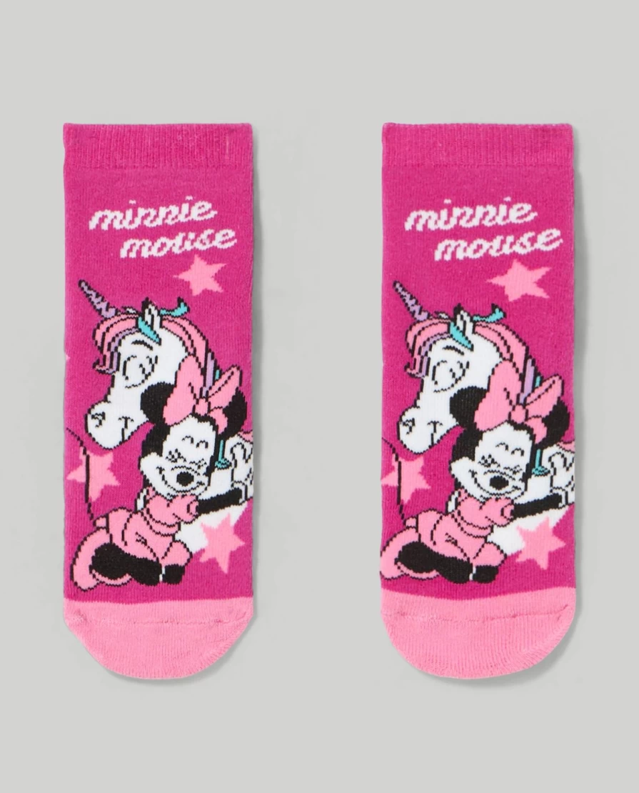 Blukids Non-Slip Minnie Mouse Socks for Toddlers and Kids - Cute Gripper Socks for Girls