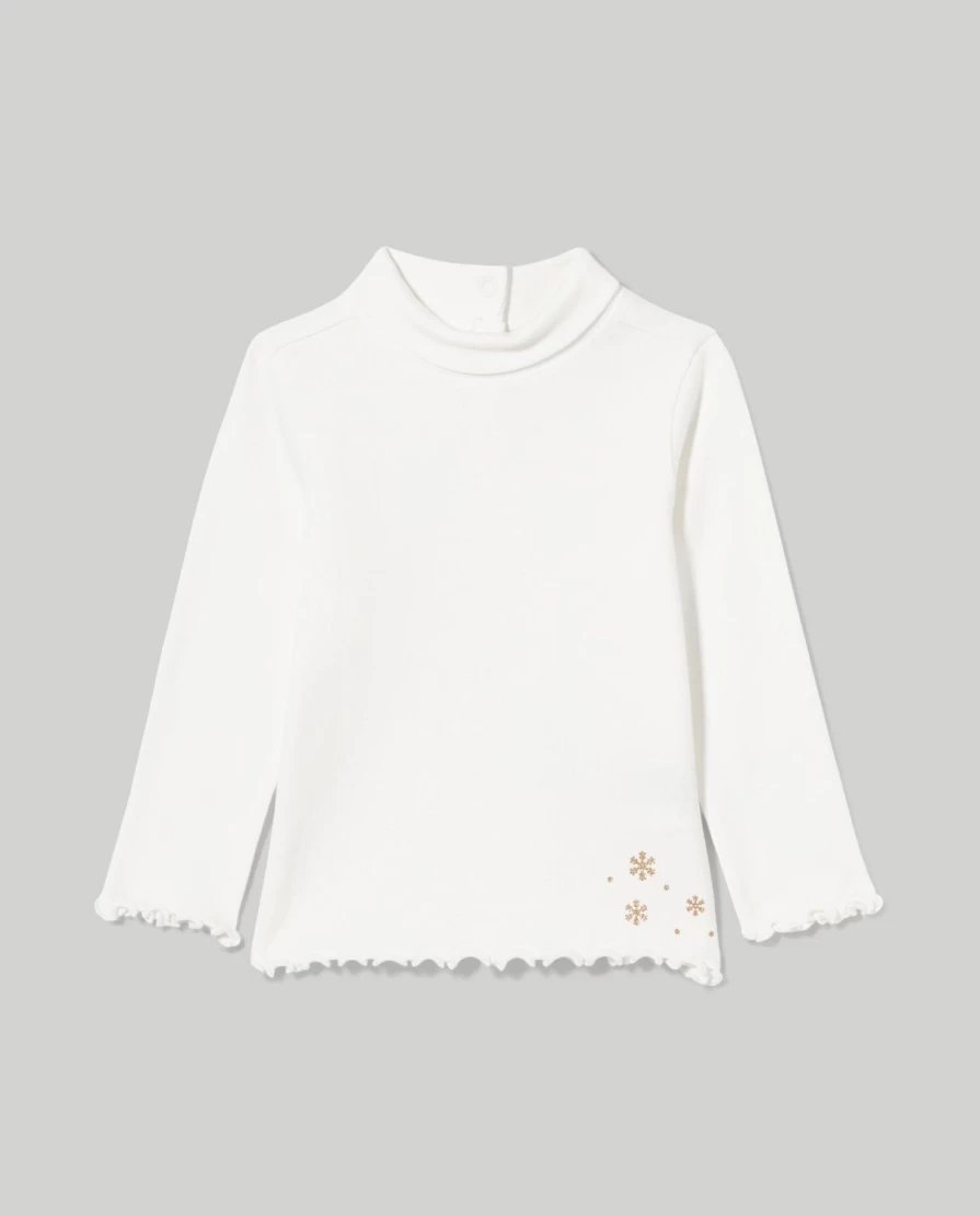Blukids Newborn Baby Girl's Soft Pure Cotton Turtleneck Top