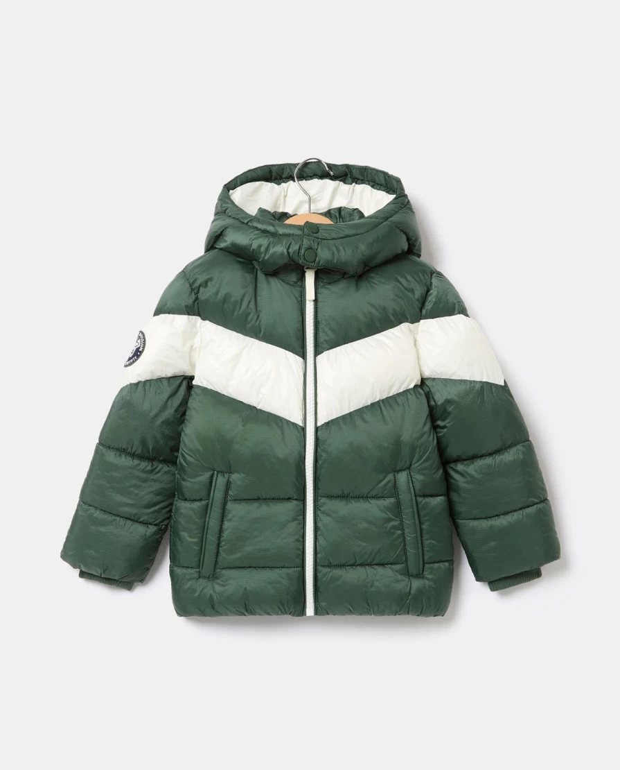 Blukids Children's Padded Jacket with Contrasting Inserts - Warm Winter Coat for Boys and Girls