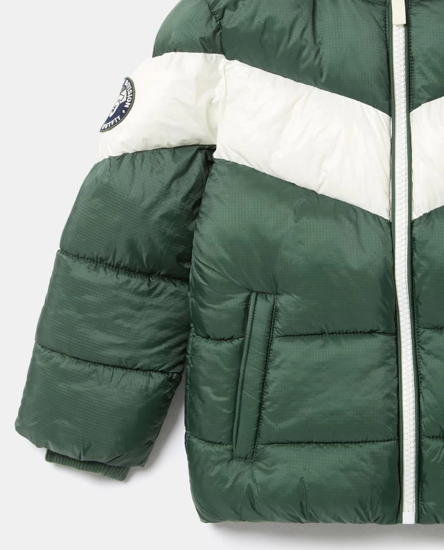 Blukids Children's Padded Jacket with Contrasting Inserts - Warm Winter Coat for Boys and Girls