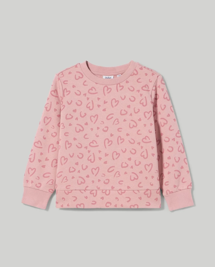"Blukids Girls' Crewneck Sweatshirt - Soft Brushed Cotton Comfort for Children"