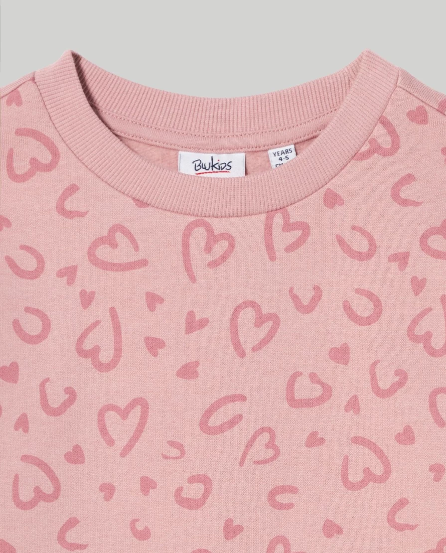 "Blukids Girls' Crewneck Sweatshirt - Soft Brushed Cotton Comfort for Children"