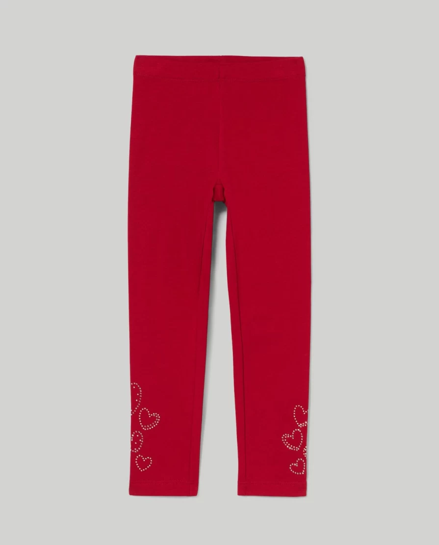 Blukids Girls' Rhinestone-Embellished Brushed Fleece Leggings for Kids