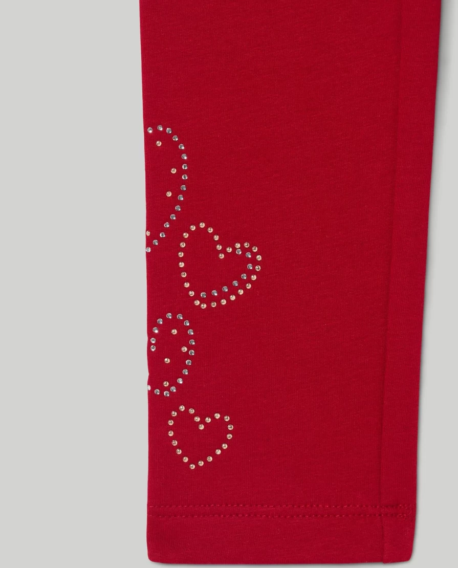 Blukids Girls' Rhinestone-Embellished Brushed Fleece Leggings for Kids