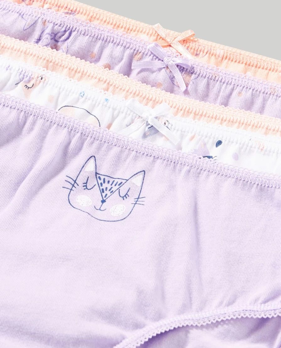 "Blukids 5-Pack Girls' Soft Pure Cotton Briefs for Children"