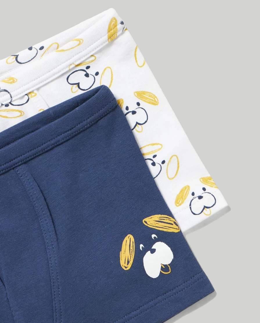 Blukids Newborn Cotton Stretch Boxers - Soft Baby Boys' Underwear, Pack of 2