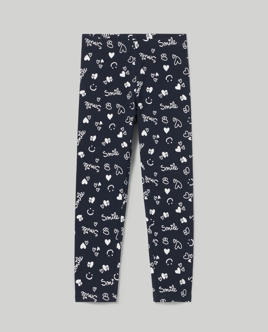 Blukids Girls' Printed Stretch Cotton Leggings - Comfortable Children's Leggings