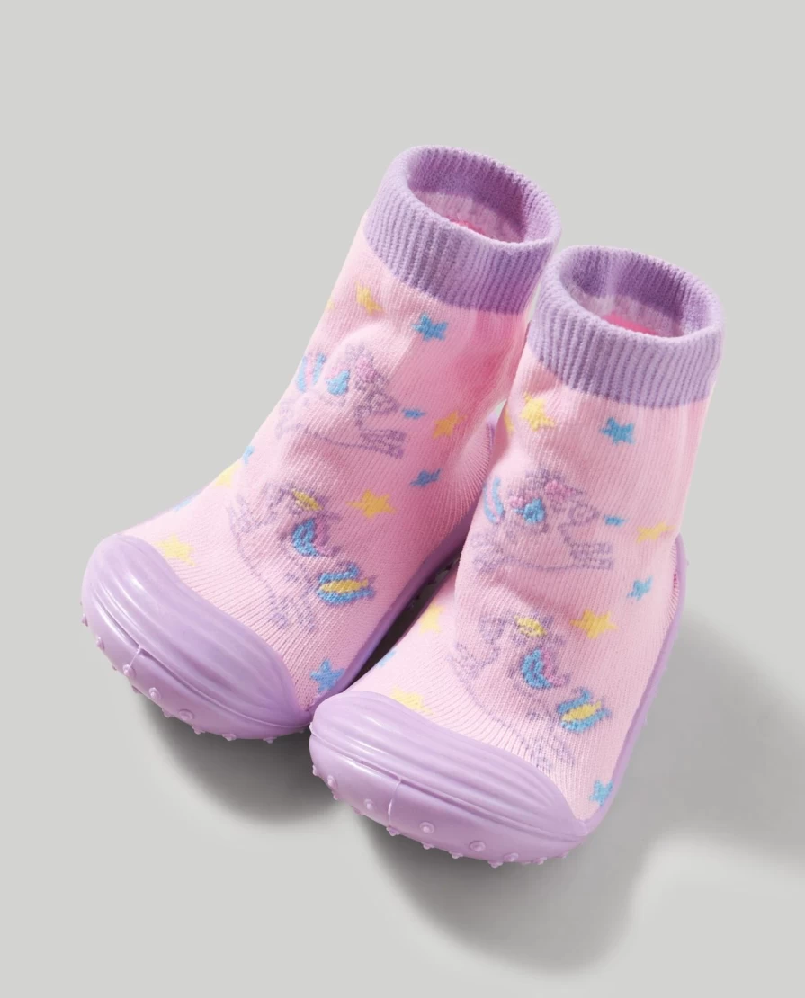 Blukids Kids' Unicorn Non-Slip Socks with Rubber Sole for Girls - Cute & Comfortable