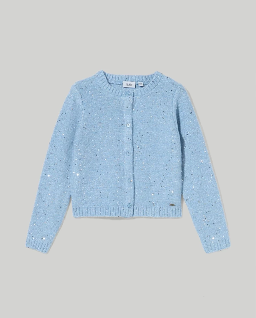 Blukids Girls' Sparkling Sequins Cardigan for Children - Stylish & Comfortable Knitwear