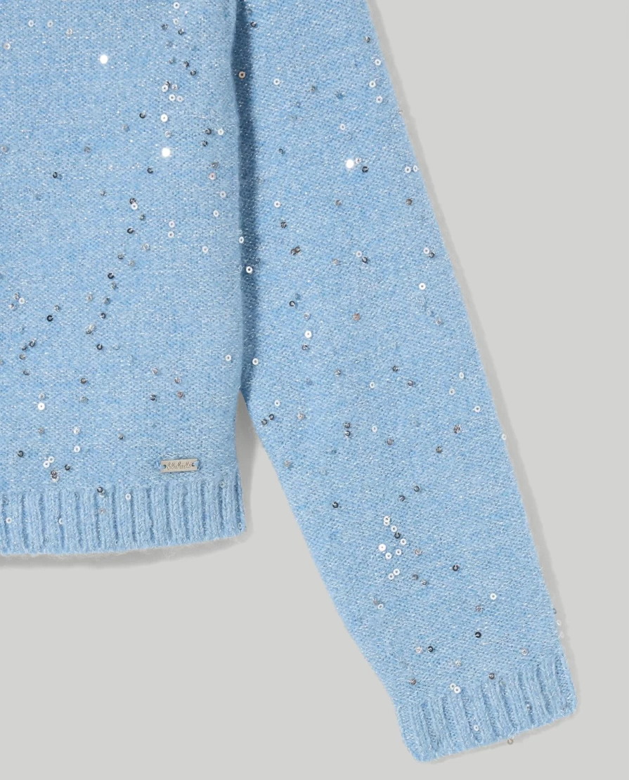 Blukids Girls' Sparkling Sequins Cardigan for Children - Stylish & Comfortable Knitwear