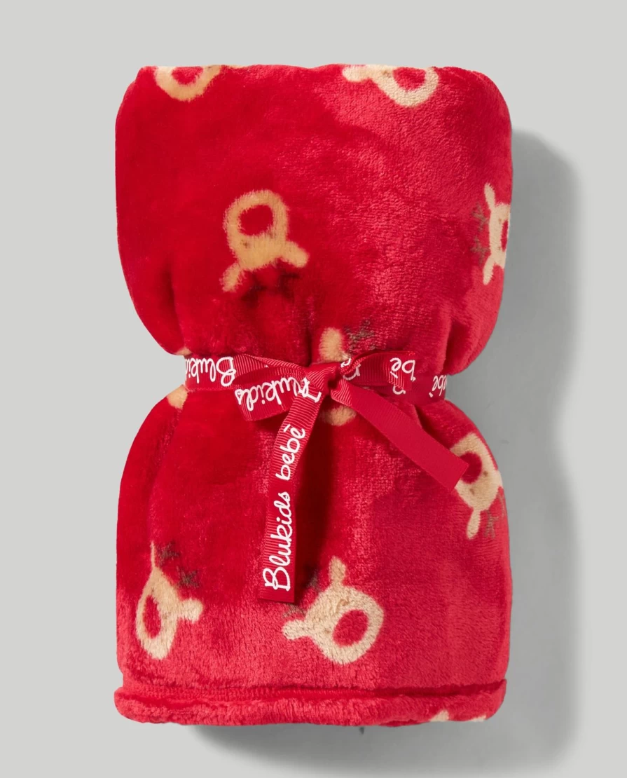 Blukids Christmas Faux Fur Blanket - Soft Cozy Holiday Throw for Babies & Kids
