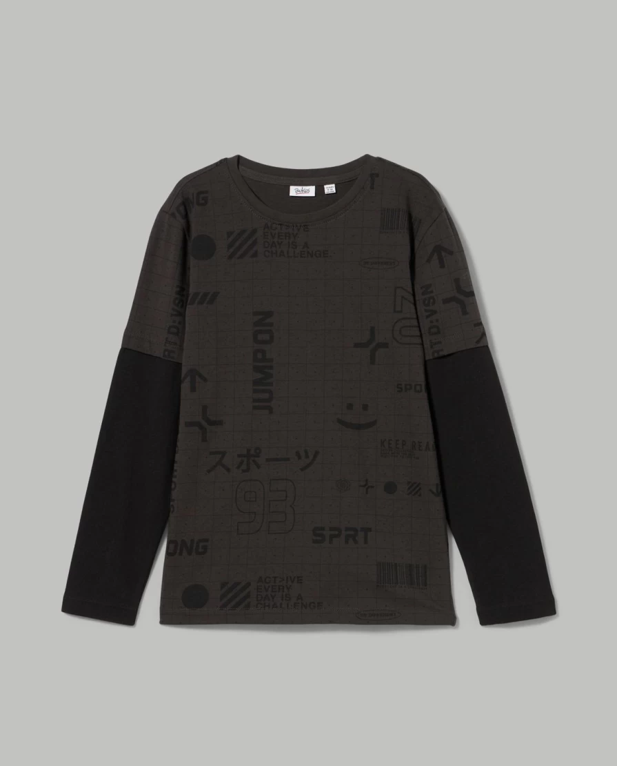 Blukids Youth T-Shirt with Unique Sleeve Insert Design