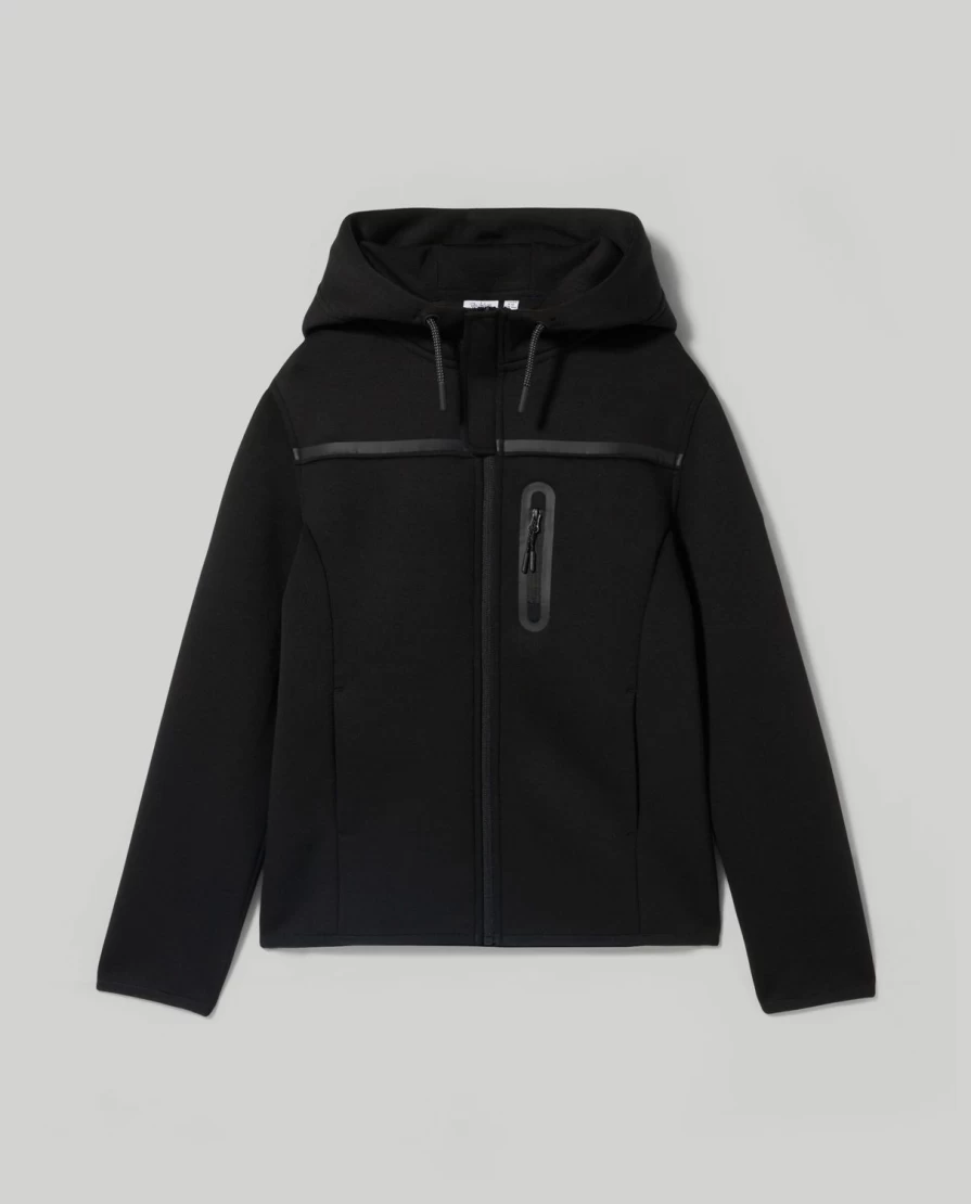 "Blukids Youth Hooded Sweatshirt - Lightweight Technical Fabric Pullover for Boys"